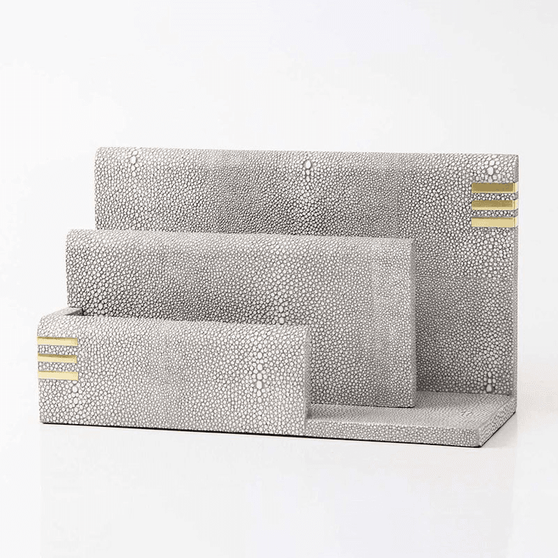 Christie Letter Rack, 26 x 10 x 15cm, Barley Shagreen