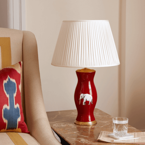 Image showing the Lamp Base, Elephant in the Room, Red, 33 x 15cm product.