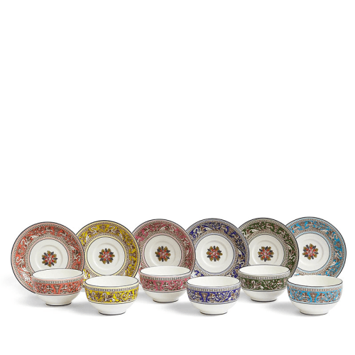 Image showing the Florentine Set of 6 Teacup and Saucer, 174ml, Mixed product.