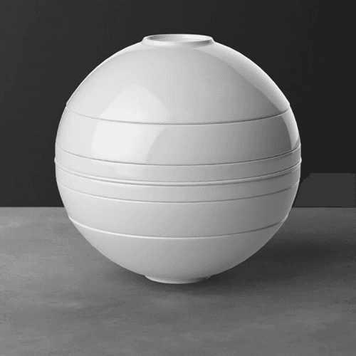 Image showing the Iconic La Boule Stacking 7 Piece Plate & Bowl Set, D23cm, White product.