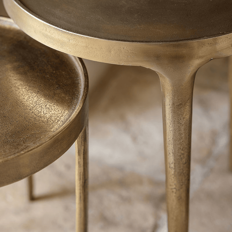 Rohia Cast Metal Table, Brass