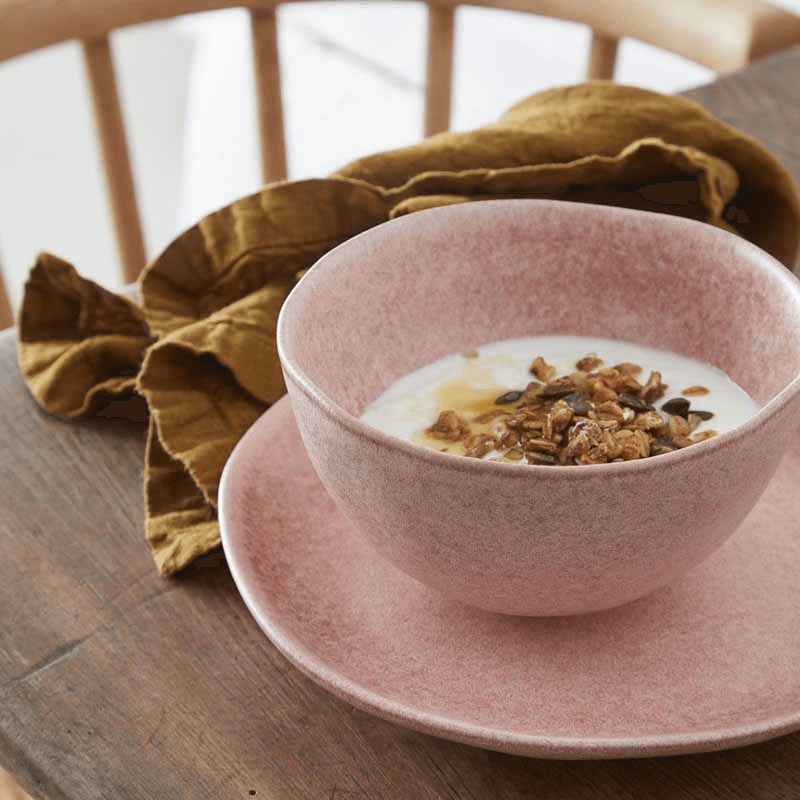 Livia Set of 6 Soup/Cereal Bowls, D15cm, Mauve Rose