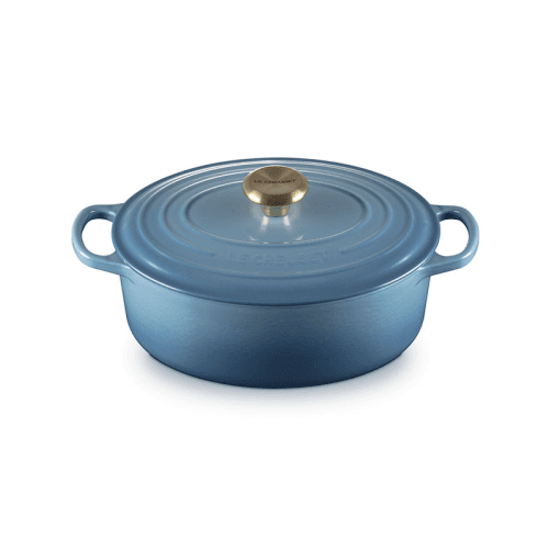 Image showing the Signature Cast Iron Oval Casserole, 27cm, Chambray product.