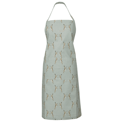 Image showing the Boxing Hares Apron, Duck Egg Grey product.