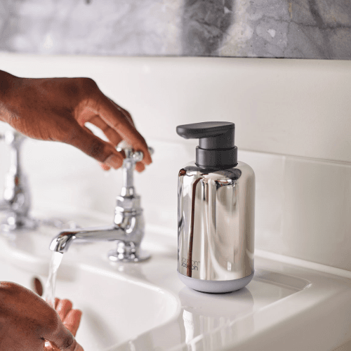 Image showing the EasyStore Luxe Soap Pump, Stainless Steel product.