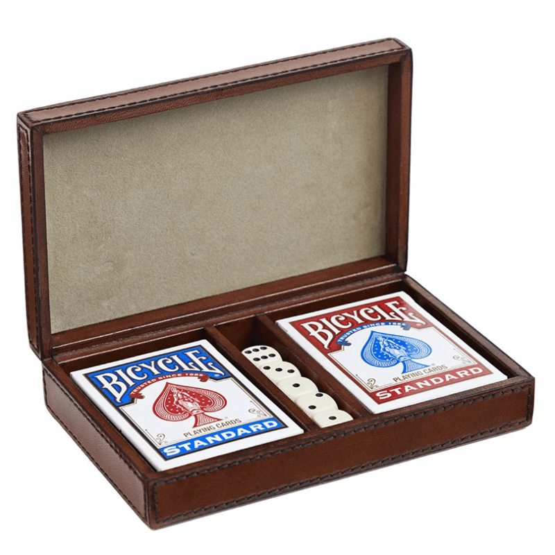 Leather Card and Dice Set