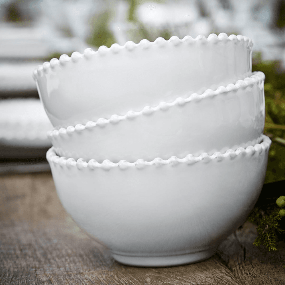 Pearl Set of 6 cereal bowls, 16cm, white