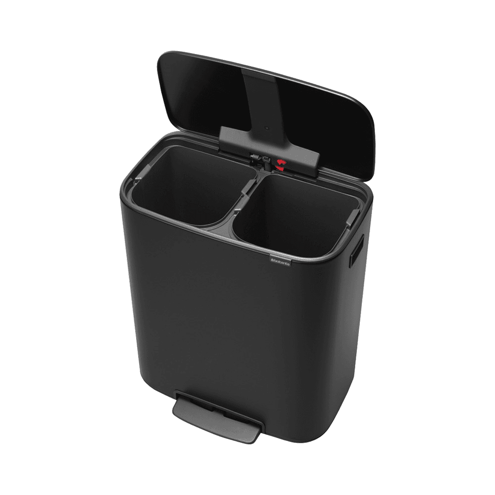 Bo Pedal bin, 2 x 30L, Matt Black