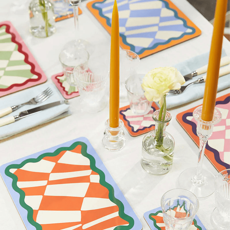 Chessboard Set of 6 Placemats, 21 x 29cm, Multi