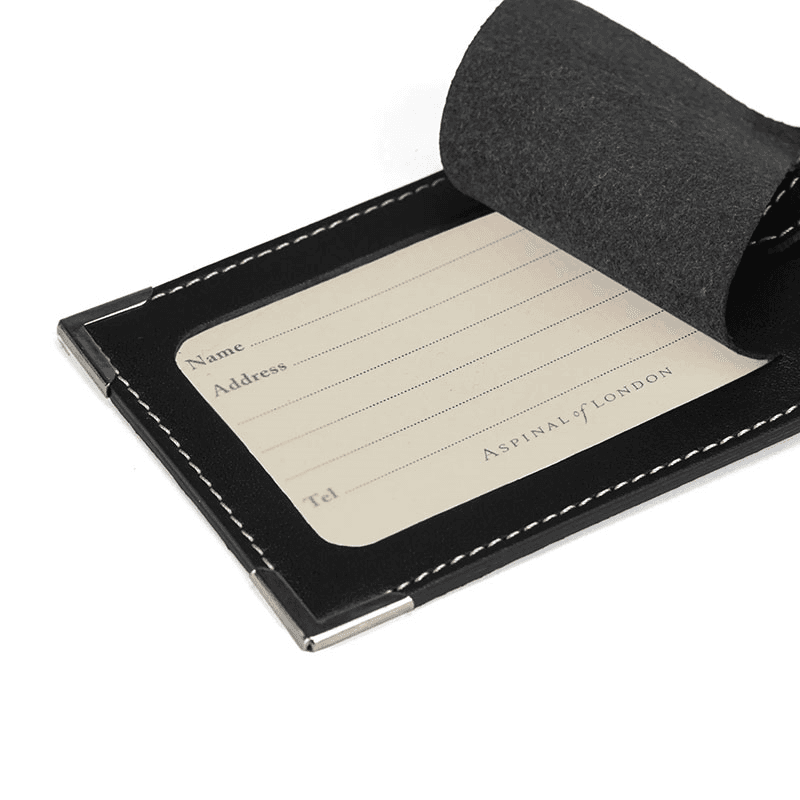 Set of 2 Luggage Tags, Smooth Black