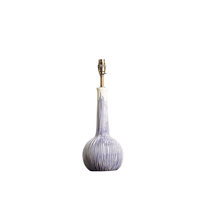 Ellie Table Lamp Base Only, H38cm x W14cm, Blue and White