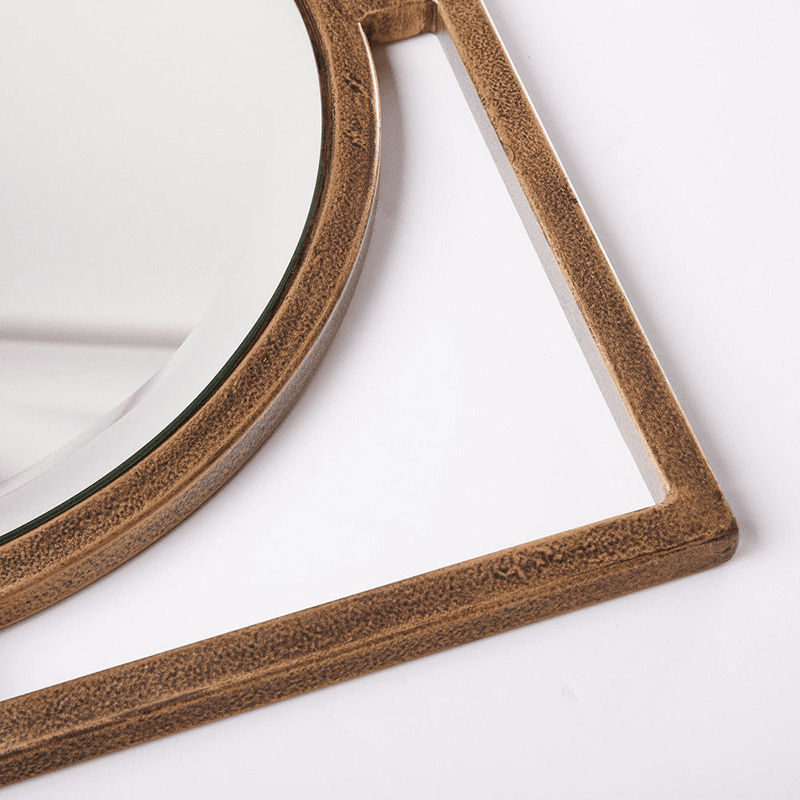 Circle link Mirror, 46cm, Antique Gold