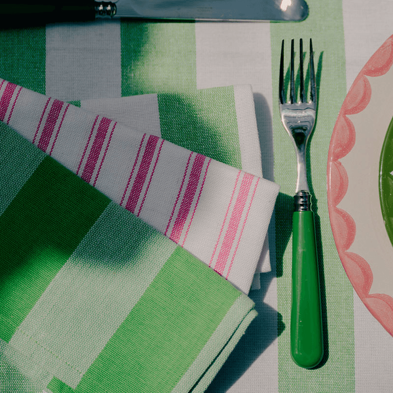Stripe Set of 6 Napkins, W45 x L45cm, Lush Green