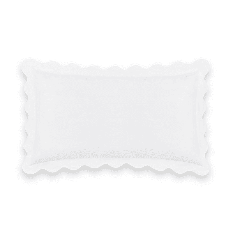 Alexandra Wavy Scalloped Pair of Pillowcases, King, White