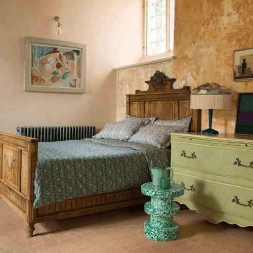 Image showing the Strawberry Thief Duvet Set, Double, Green product.