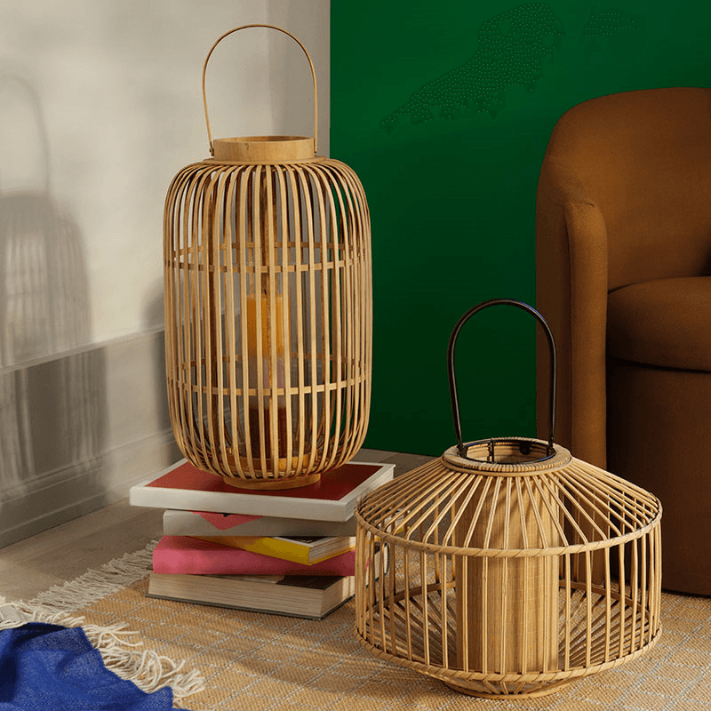 Flax Lantern, D45 x H35.5cm, Natural