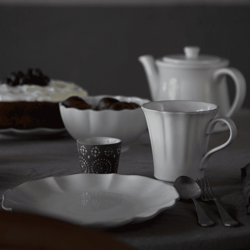 Rosa Set of 6 Dessert Plates, D22cm, White