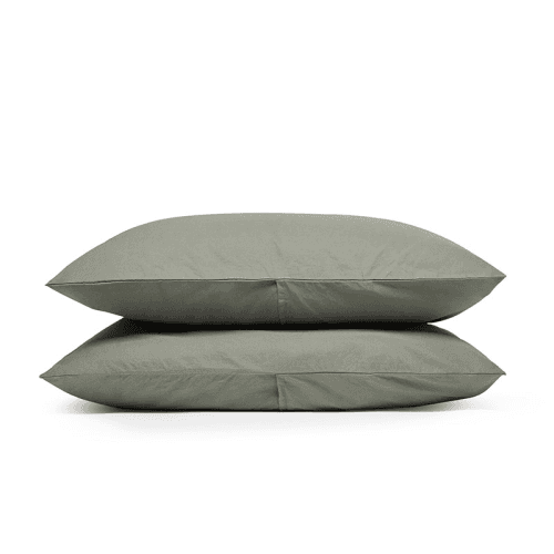 Image showing the Relaxed Cotton Pair of Standard Pillowcases, Moss product.