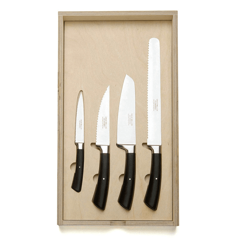 Black Handled Specialist Knife Set, L42 x W23cm, Black