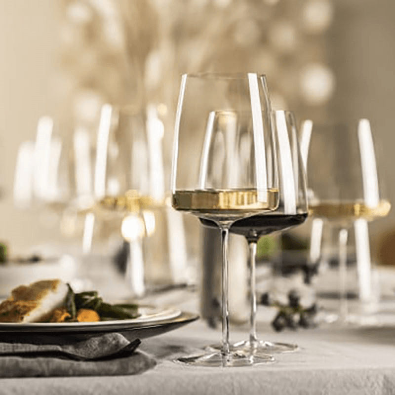 Simplify Set of 2 Crystal Burgundy Red Wine Glasses, 740ml, Clear