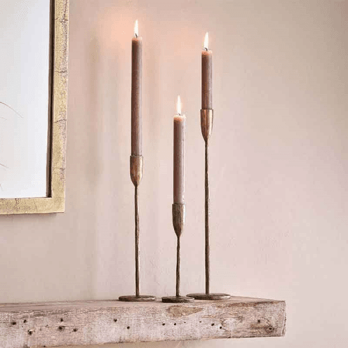 Image showing the Mbata Candlestick Medium, H30cm, Antique Brass product.