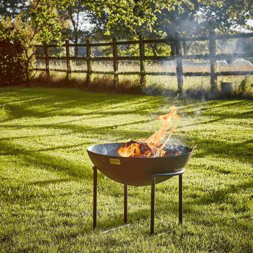 Image showing the Outdoor cast iron firebowl on stand, W57cm, Rust product.