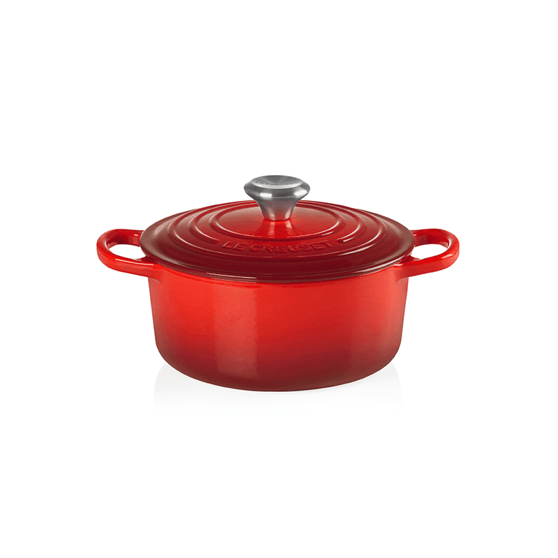 Signature Cast Iron Round casserole, 20cm - 2.4 litre, Cerise