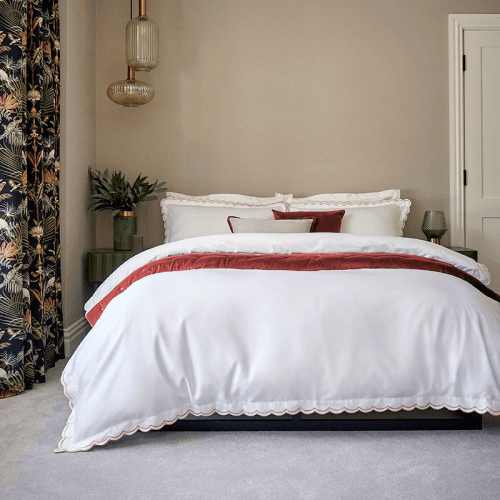 Image showing the Scallop Edge Duvet Set, King, Fire product.
