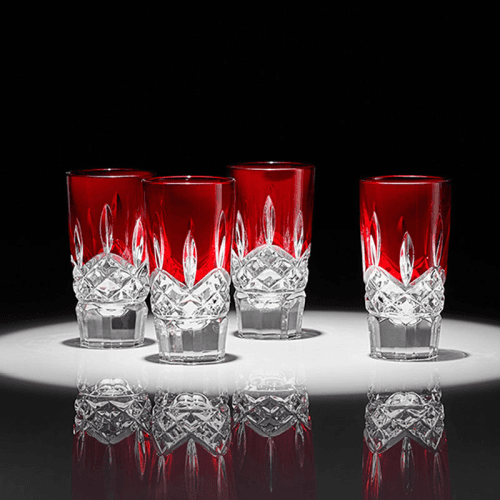 Image showing the Lismore Set of 4 Shot Glasses, 55ml, Red product.