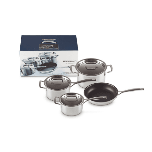 Image showing the Classic 3-ply 4-Piece Cookware Set, Stainless Steel product.