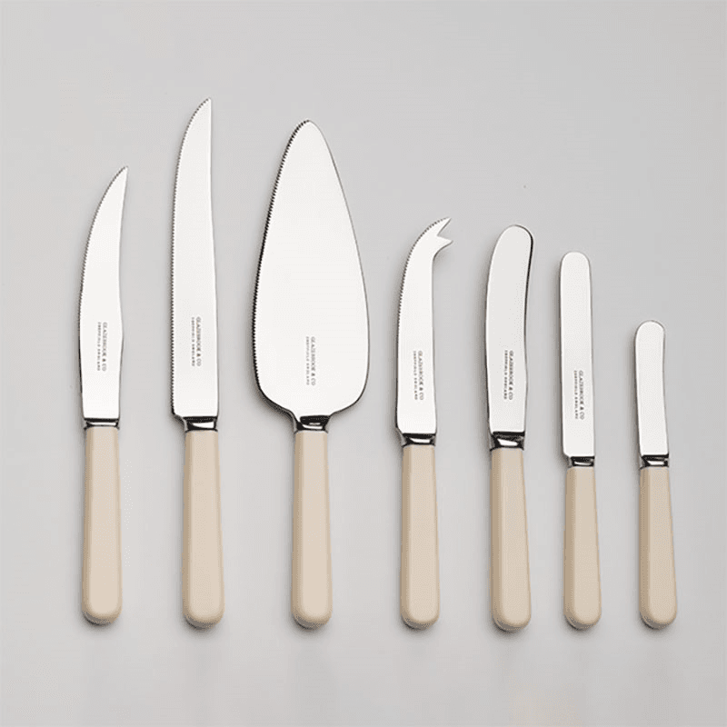 Cheese Knife, Rounded Handle, Cream