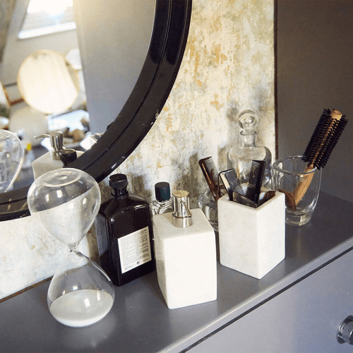 Image showing the Mandalay Soap Dispenser, 19.5 x 8.5cm, Marble product.