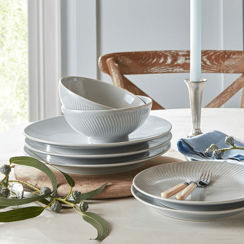 Arc 12 Piece Tableware Set, Grey