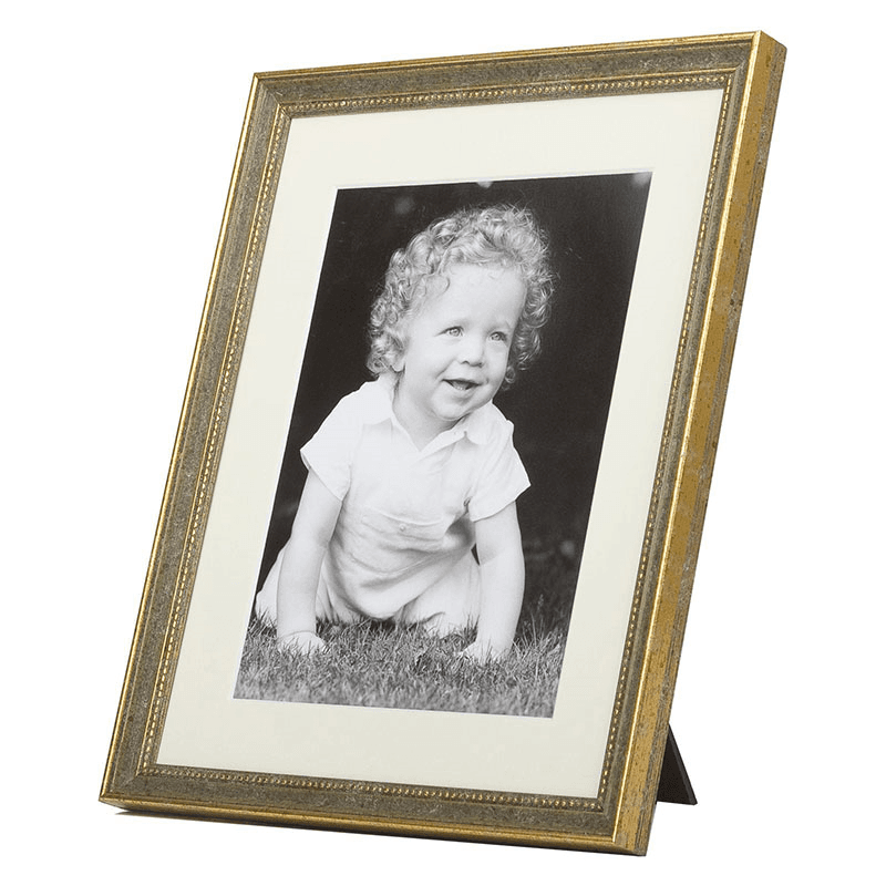 Marbled Bead Mounted Photo Frame, 7 x 5", Green & Gold