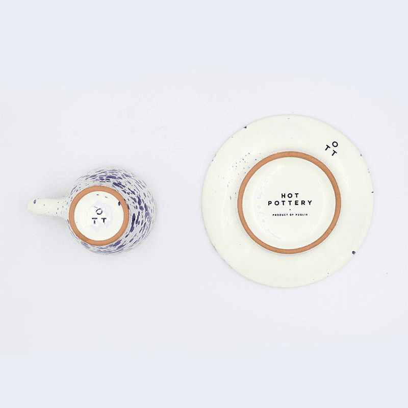 Splatter Espresso Cup & Saucer, D6.5cm, Blueberry