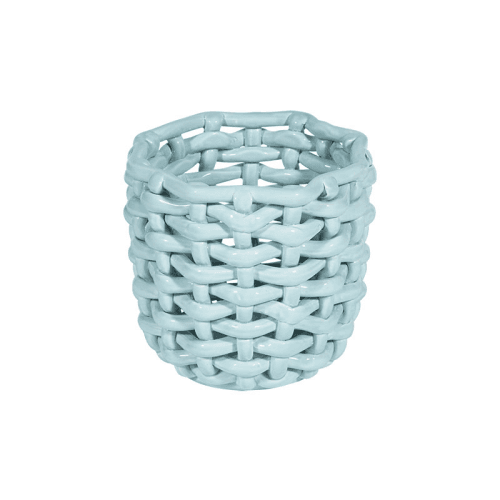 Image showing the Juicy Basketweave Planter, D18cm, Sky Blue product.