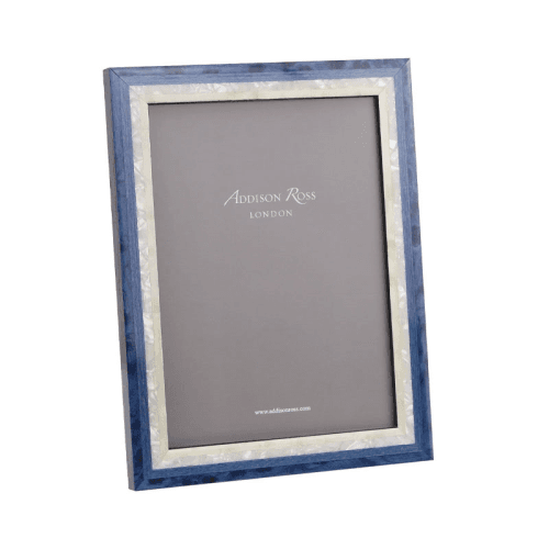 Image showing the Studio Photograph frame, 4 x 6", blue mother of pearl marquetry product.
