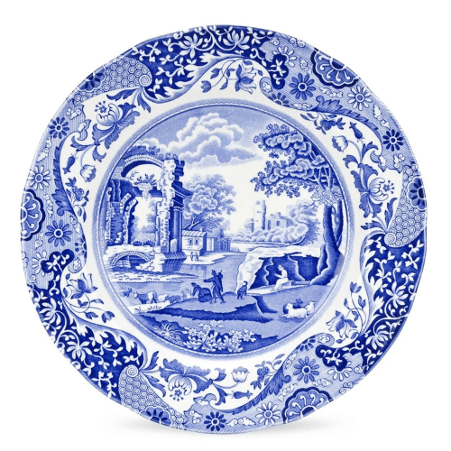 Image showing the Blue Italian Set of 4 plates, 27cm product.