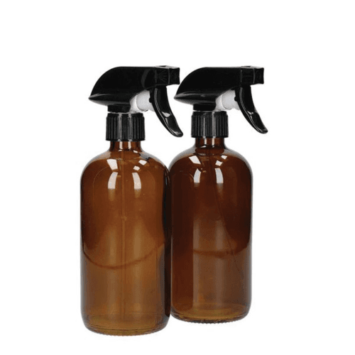 Image showing the Living Nostalgia Amber Glass Reusable Spray Bottle Set product.