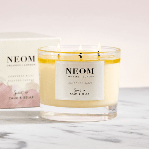 Image showing the Scent to Calm & Relax - Complete Bliss 3 wick scented candle, White product.