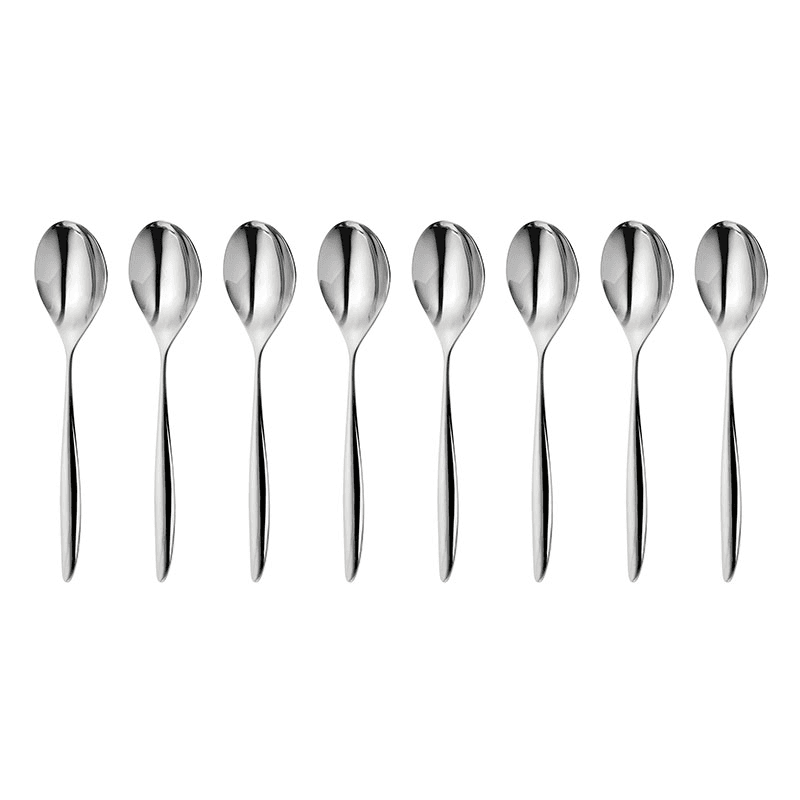 Hidcote Set of 8 Coffee Spoons, L10cm, Stainless Steel