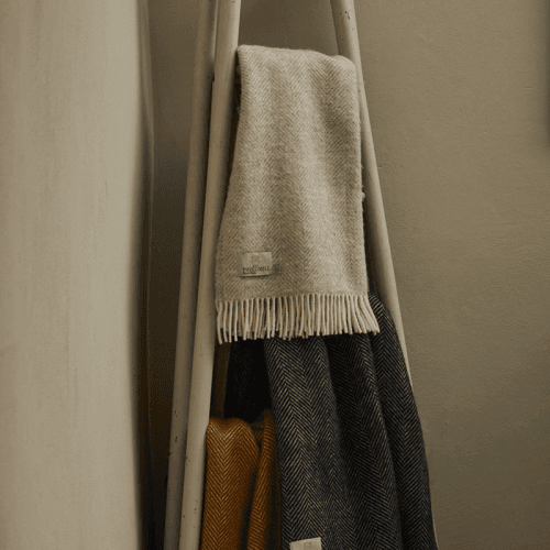 Image showing the Fishbone Throw, 150 x 183cm, Hazel product.