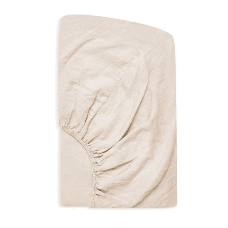 Linen King Size Fitted Sheet, Almond