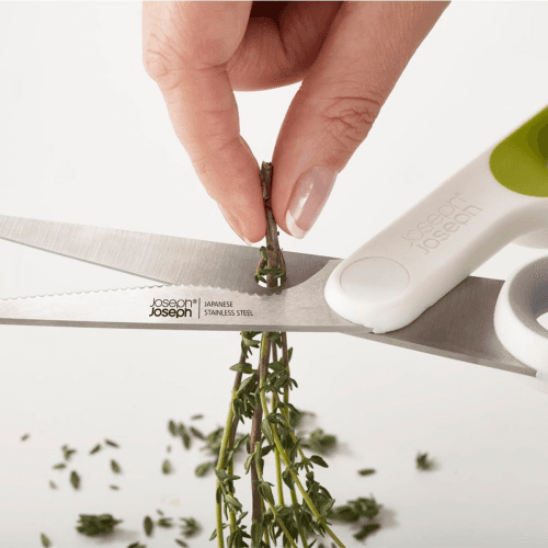 Image showing the PowerGrip Kitchen scissors, White/Green product.