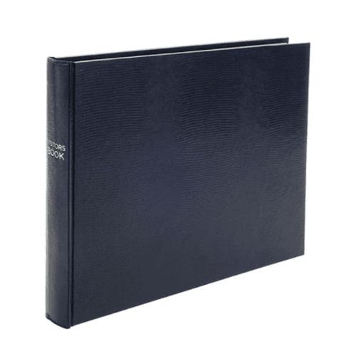 Image showing the Jubilee Lined Landscape Visitors Book, 22 x 28.5cm, Navy product.