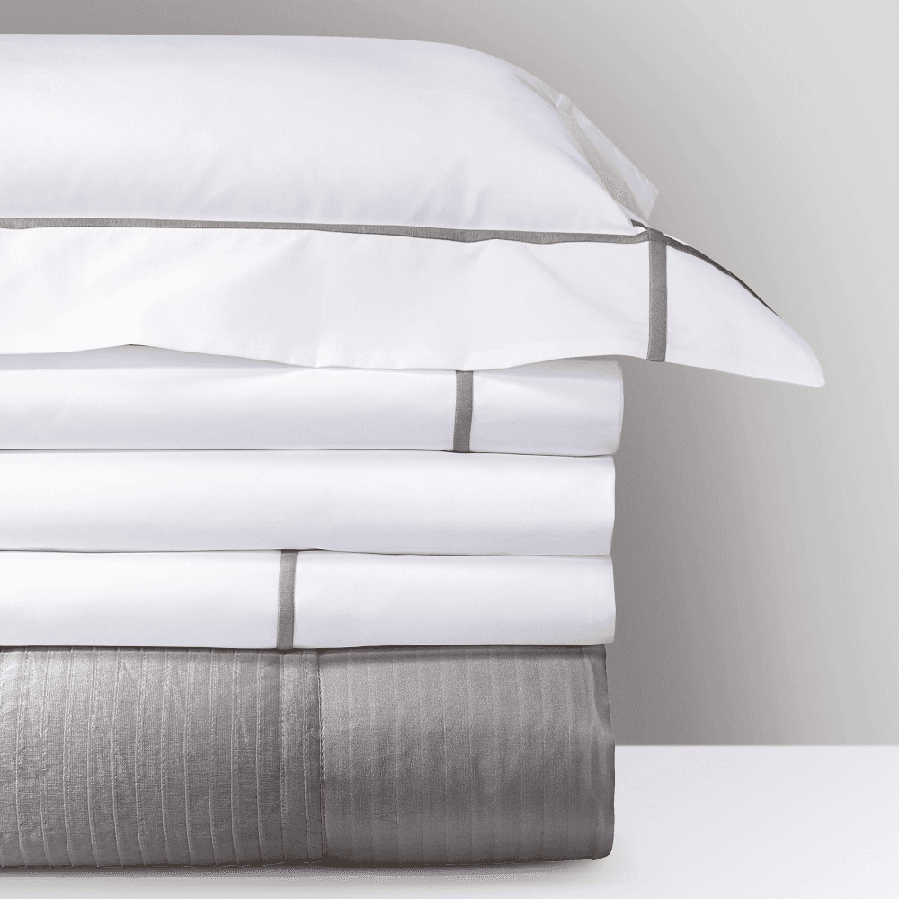 Athena - 500 Thread Count Cotton Percale Super king duvet cover, 260 x 220cm, Platine