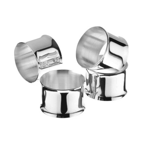 Image showing the Napkin Ring, Curved Edge, Single, Silver Plate product.