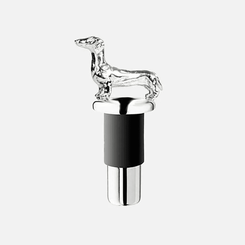 Dachshund Silver Plated Bottle Stopper, 8 x 5cm, Silver