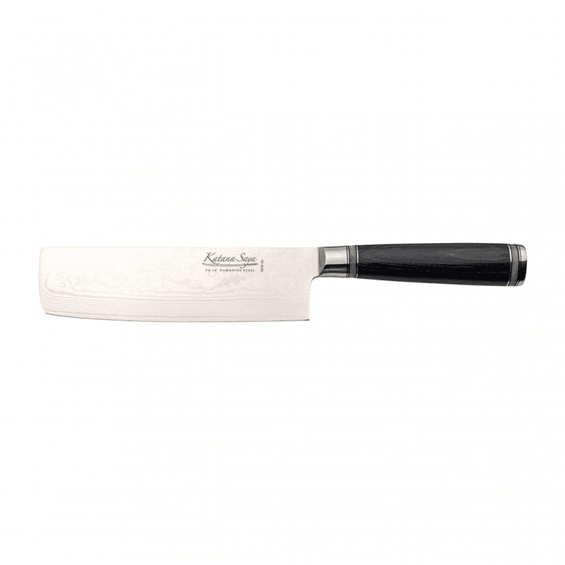 Katana Saya Pakkawood Nakiri Knife, 18cm Damascus Blade
