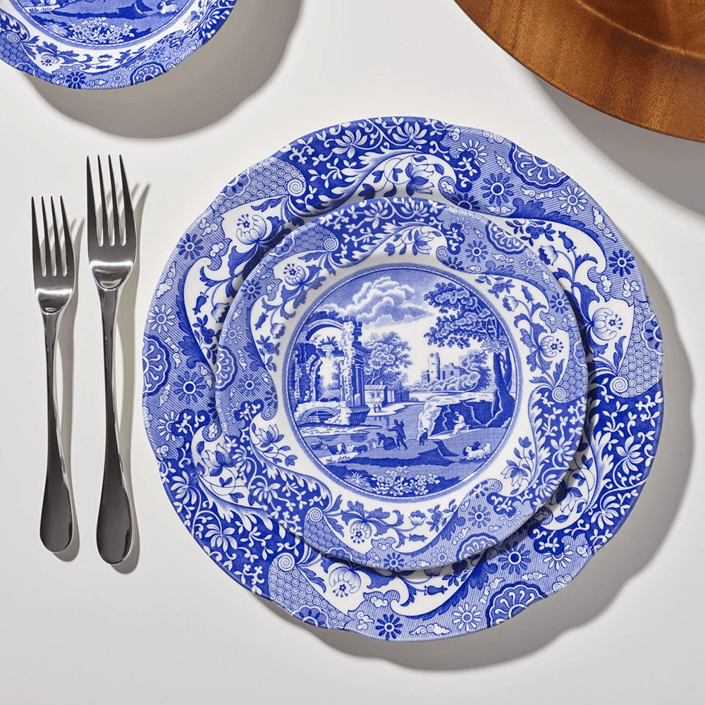Blue Italian Set of 4 plates, 20cm